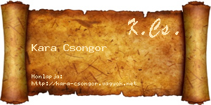 Kara Csongor névjegykártya